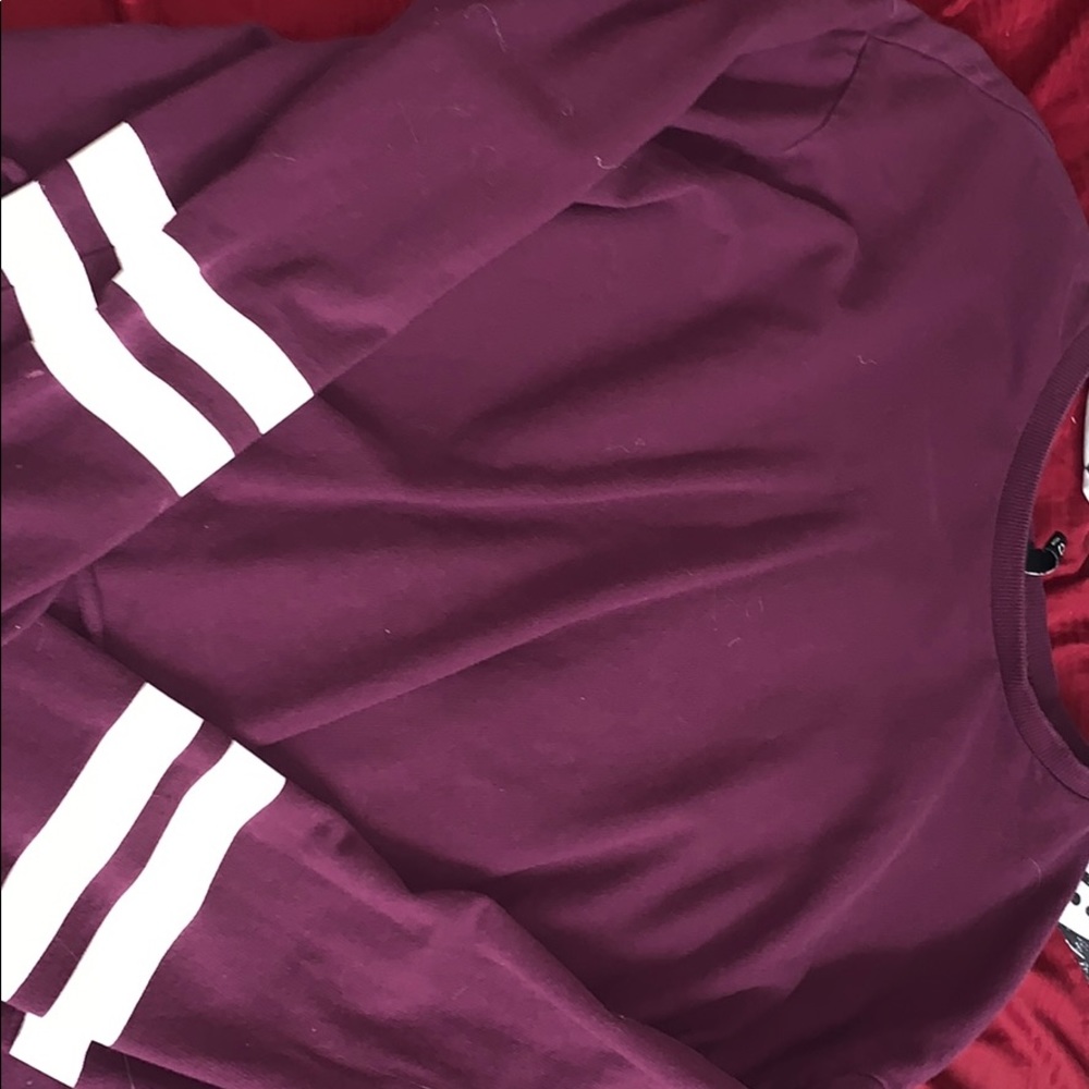 purple striped long sleeve shirt